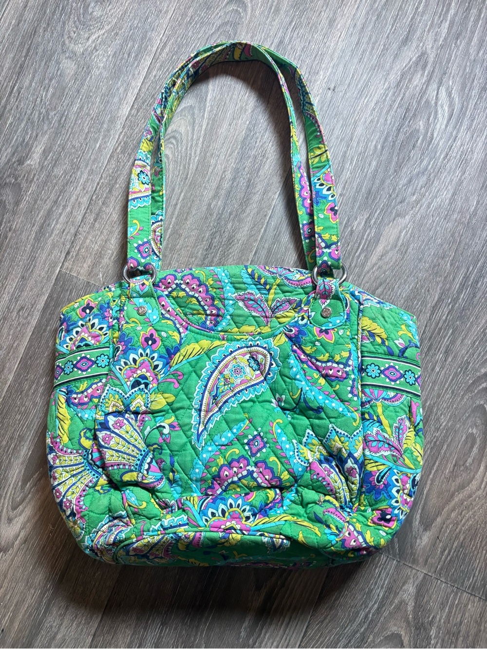 Vera Bradley emerald paisley tote bag